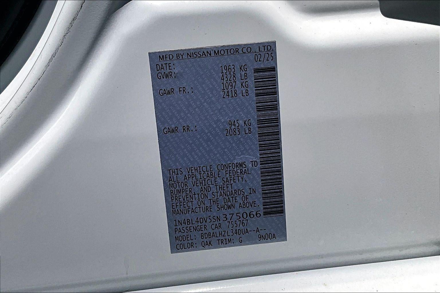 2025 Nissan Altima SV
