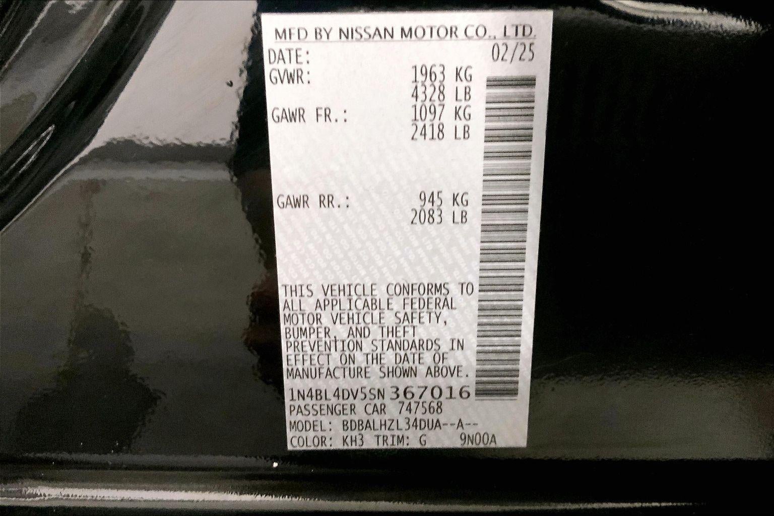 2025 Nissan Altima SV