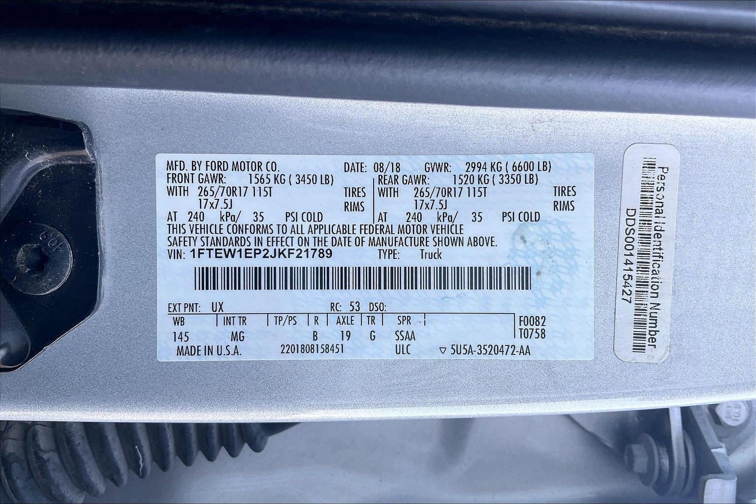2018 Ford F-150 XL