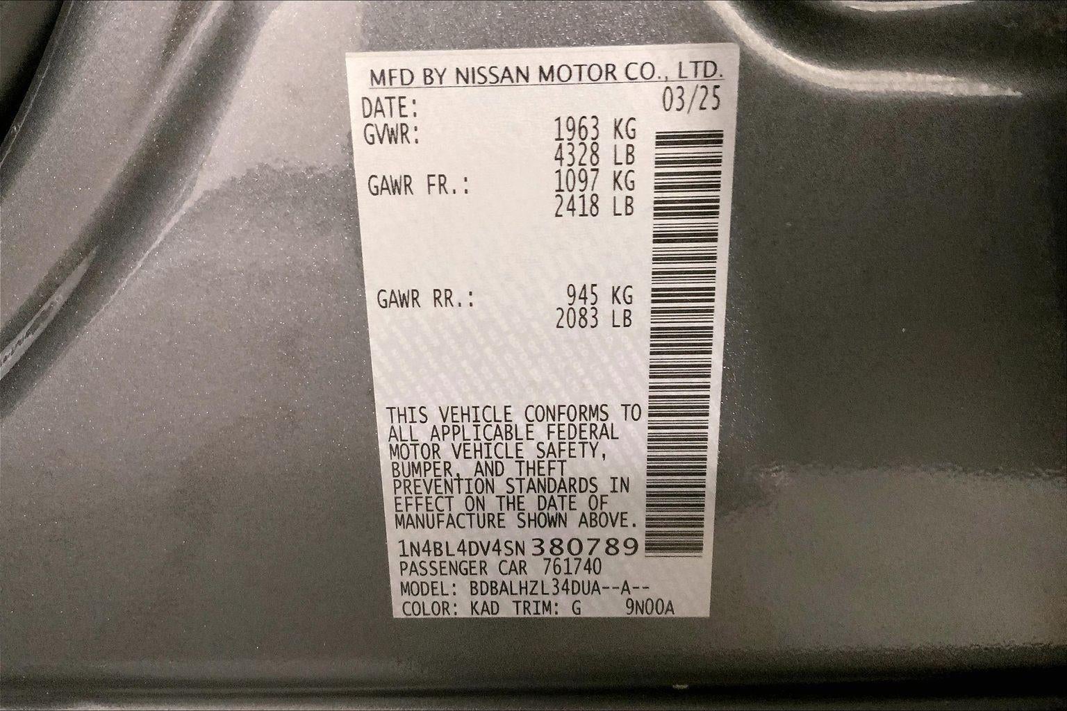 2025 Nissan Altima SV