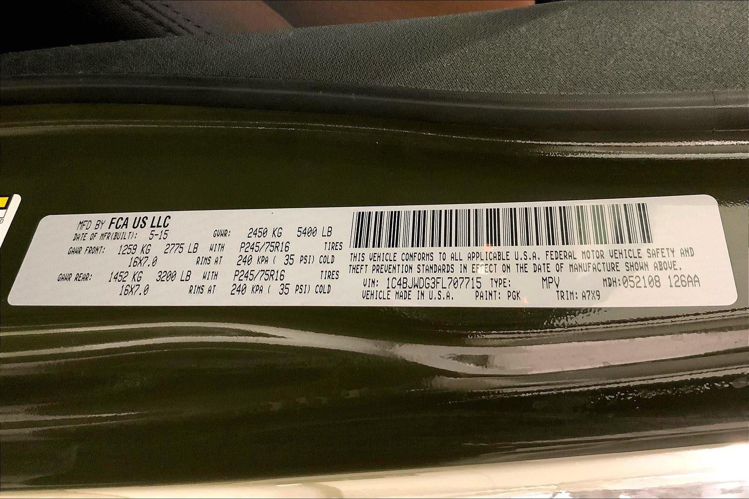 2015 Jeep Wrangler Unlimited Sport