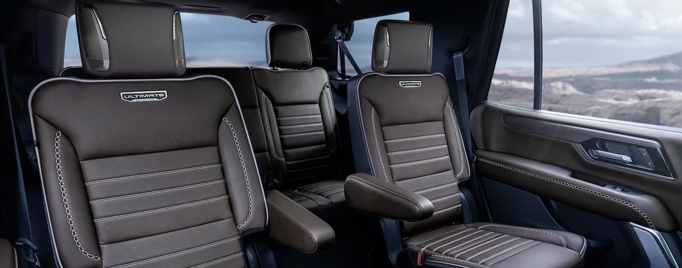 The black interior in a 2025 GMC Yukon Ultimate.
