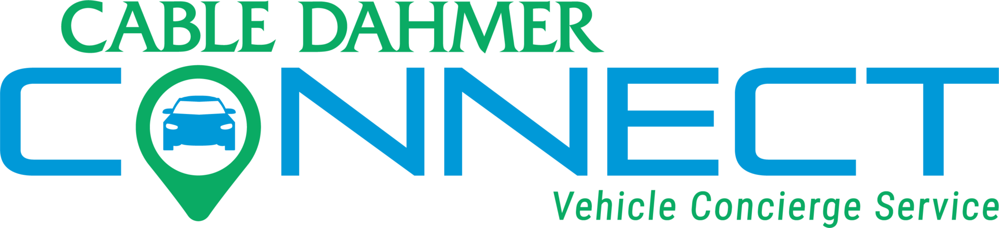 Blue and Green lettering that says Cable Dahmer Connect