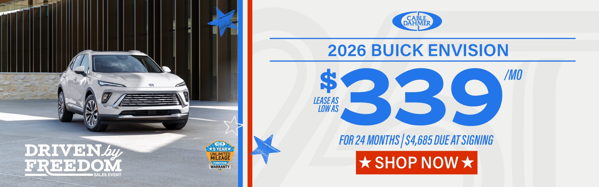 Lease as low as $339/mo for 24 months with $4,685 due at sig