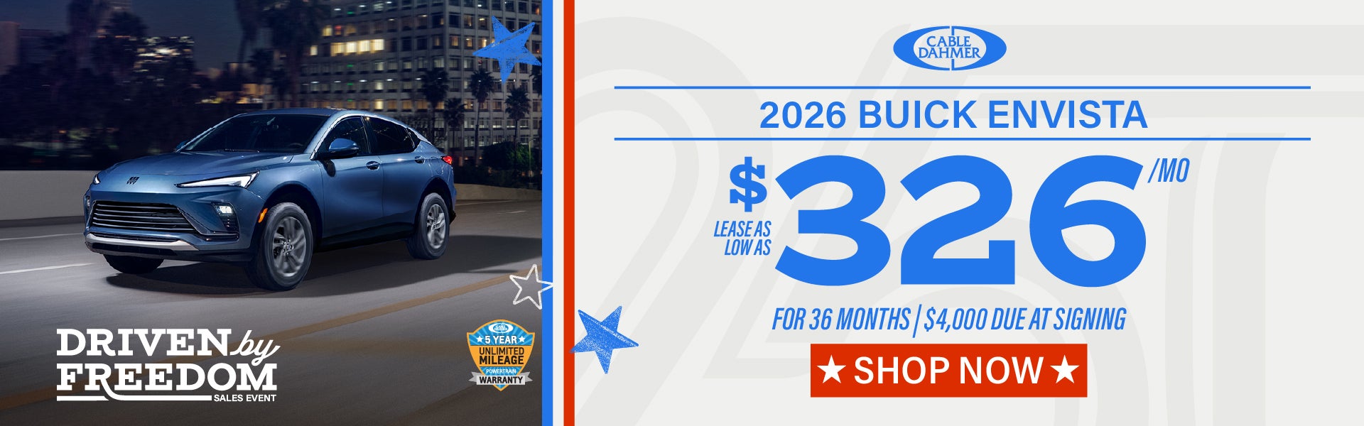 Lease as low as $326/mo for 36 months with $4,000 due at sig