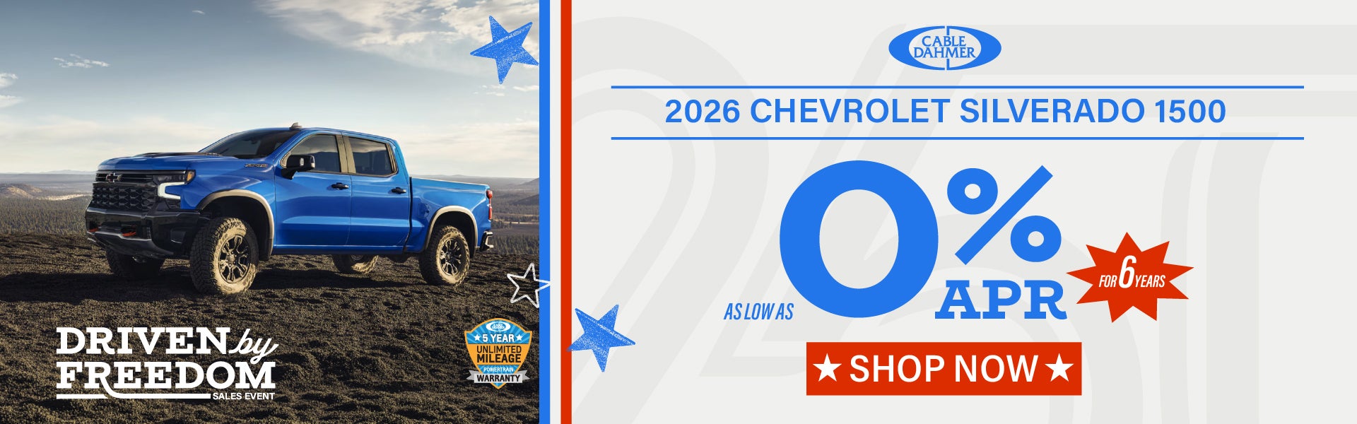 As low as 0% APR for 6 Years!