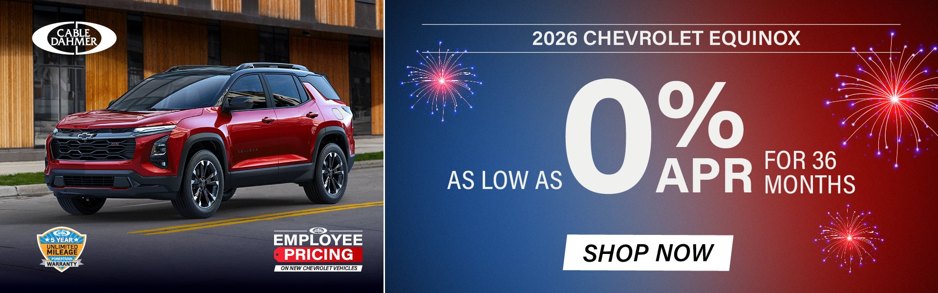 Chevy Equinox as low as 0% APR for 36 Months