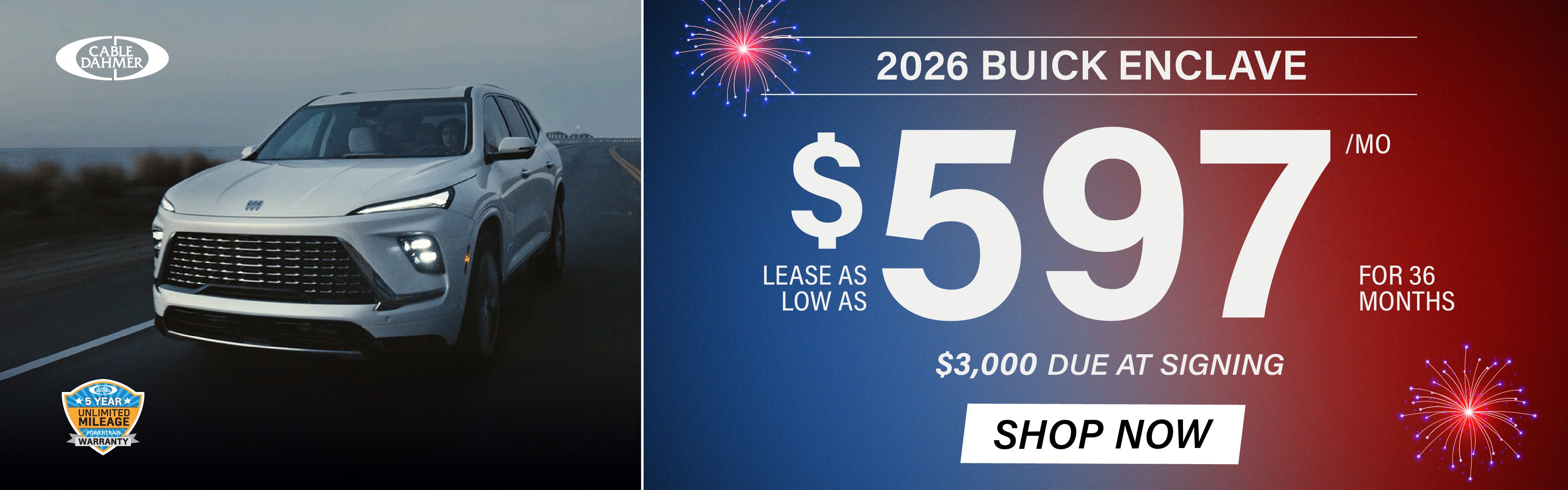 Lease as low as $597/mo for 36 months with $3,000 due at sig